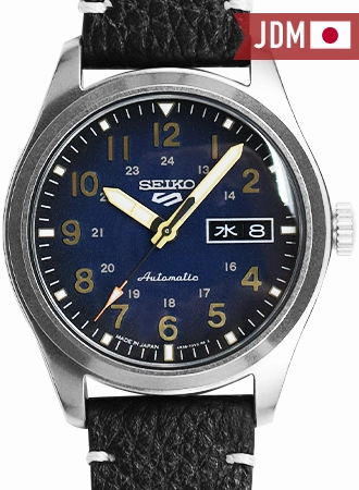 Seiko 5 Sports Military Style Blue - Leather Ref. SBSA119