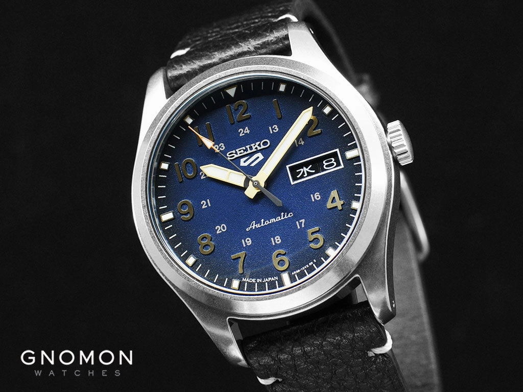 Seiko 5 Sports Military Style Blue - Leather Ref. SBSA119