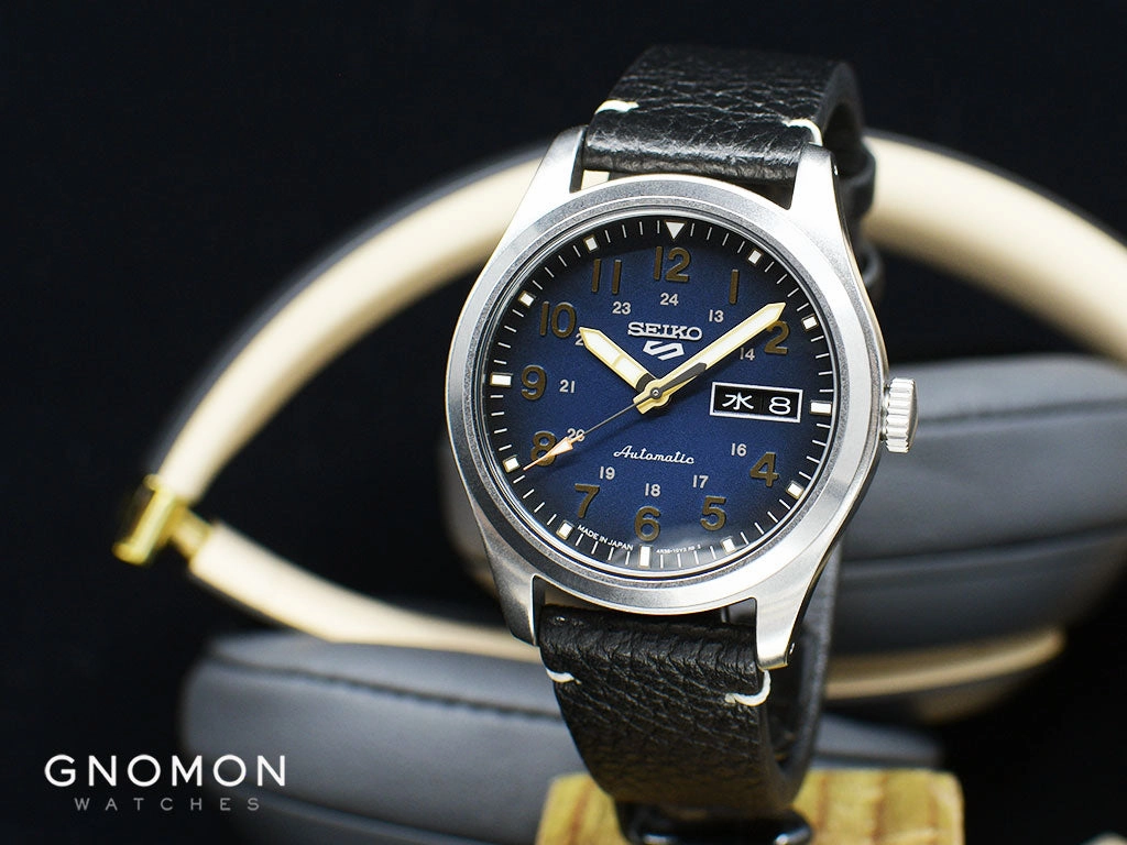 Seiko 5 Sports Military Style Blue - Leather Ref. SBSA119