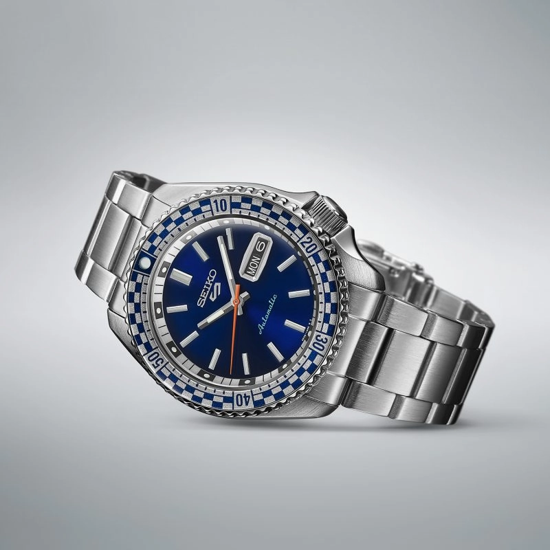 Seiko 5 Sports Petrol Blue Checker Flag Special Edition - SRPK65K1