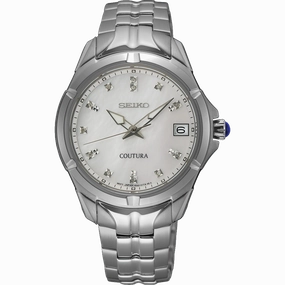 Seiko Coutura Analogue Mother of Pearl Dial Stainless Steel Watch SUR593P