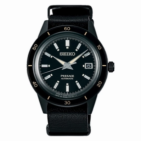 Seiko Presage 60's Style Black Strap Watch SRPH95J1