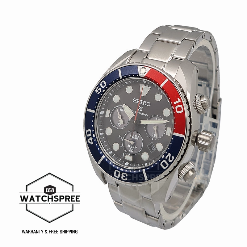 Seiko Prospex and PADI Solar Diver's  Chronograph Silver Stainless Steel Band Watch SSC795J1 (LOCAL BUYERS ONLY)