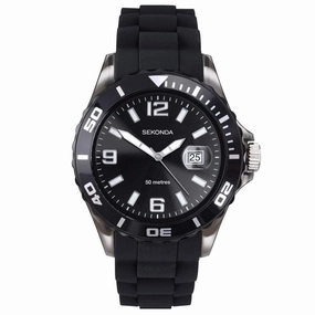 Sekonda Black Rubber Strap Men's Watch 3361