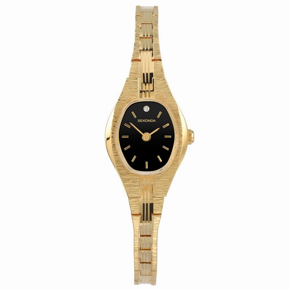 Sekonda Ladies Watch Gold Plated Bark Finish 4907
