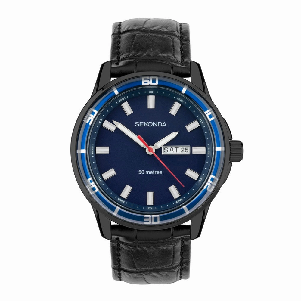 Sekonda Midnight Sports Day Date Mens Watch Blue Dial 30205