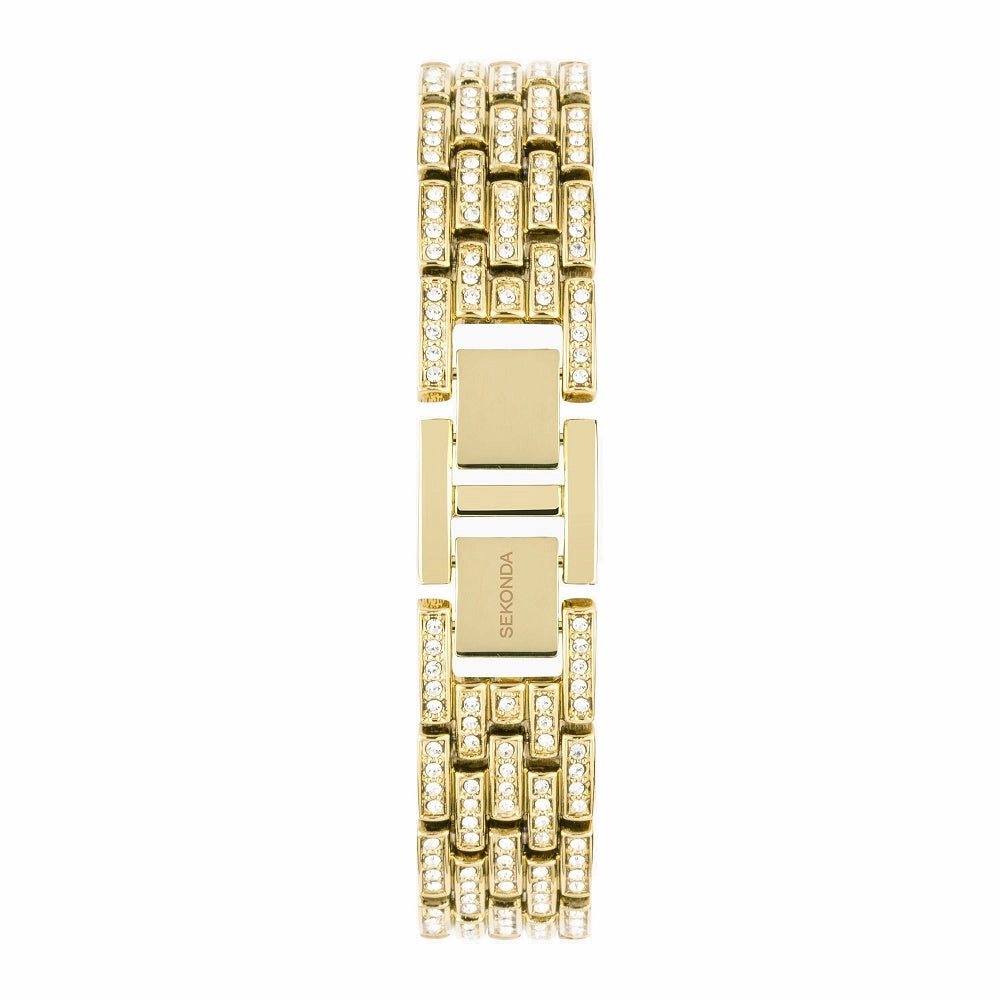Sekonda Monica Ladies Watch Gold Plated Full Stone Set Bracelet 40661