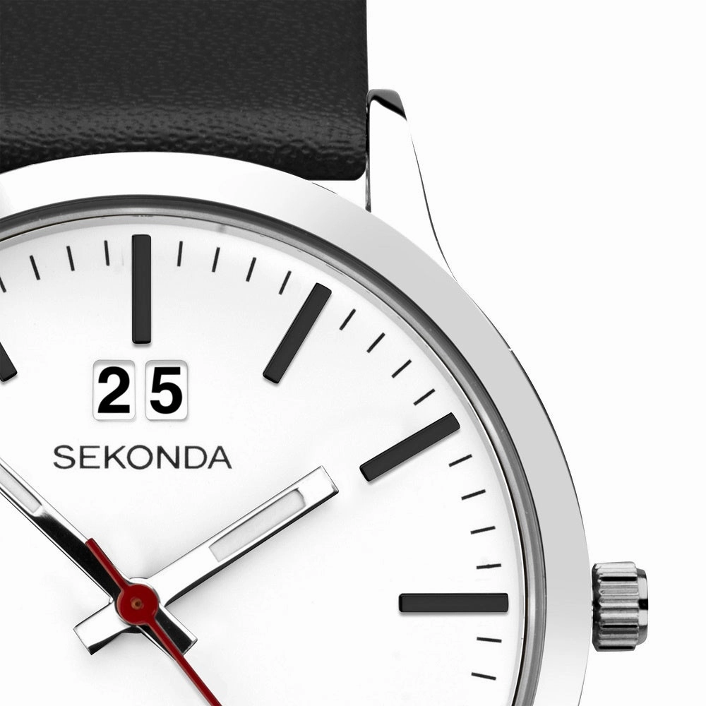 Sekonda Nordic Leather Strap Mens Watch White Dial 1939
