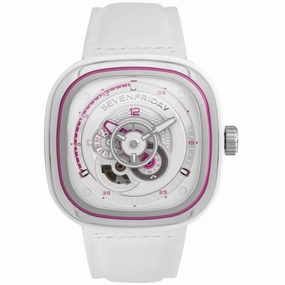 SevenFriday Men's Watch - P-Series Beach Club White and Pink Dial Strap | P3C-12
