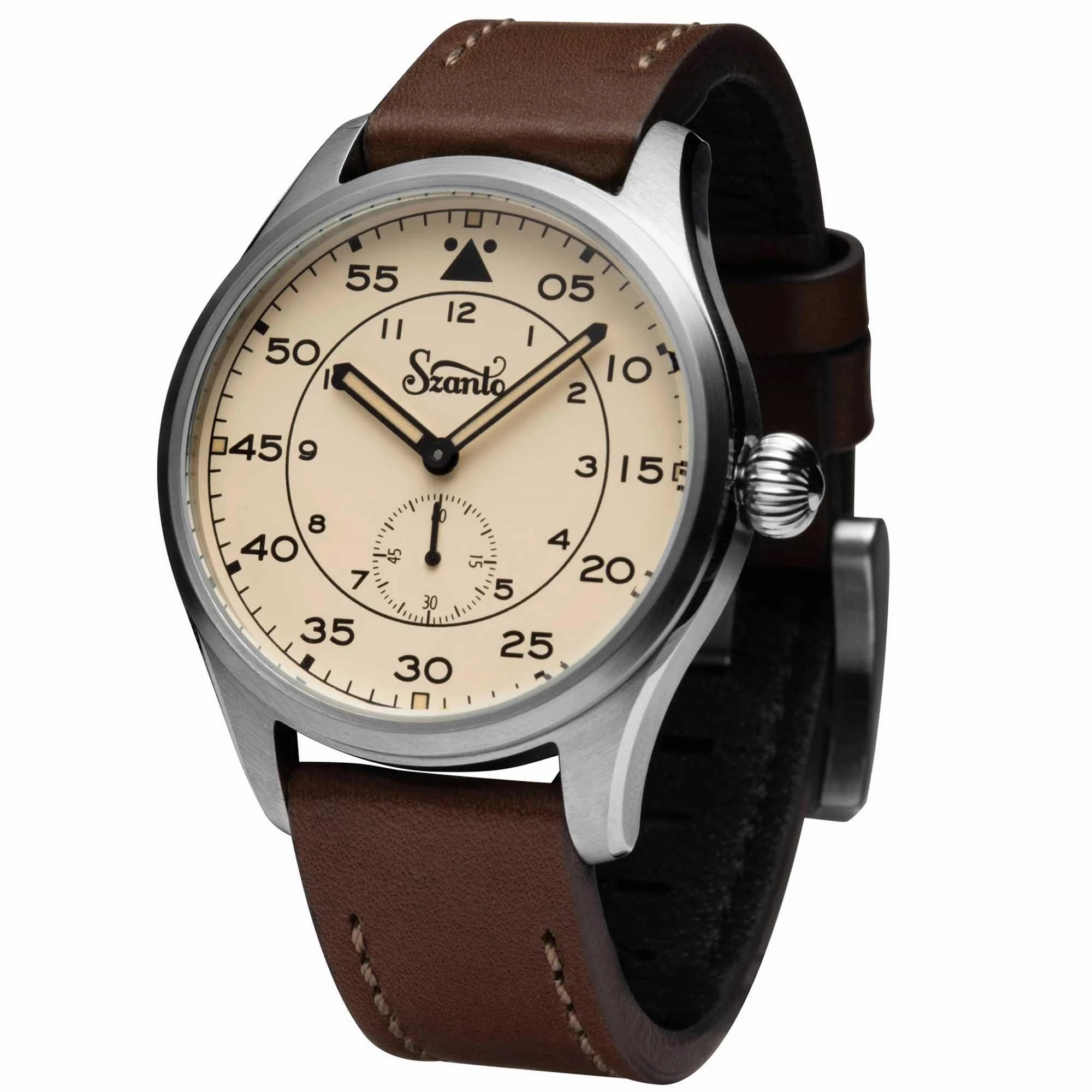 Szanto Men's Quartz Watch - Heritage Aviator Ivory Dial Silver Tone Case | SZ 2752