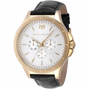Technomarine Men's Watch - MoonSun Quartz Silver Tone Dial Strap Day-Date | TM-822028