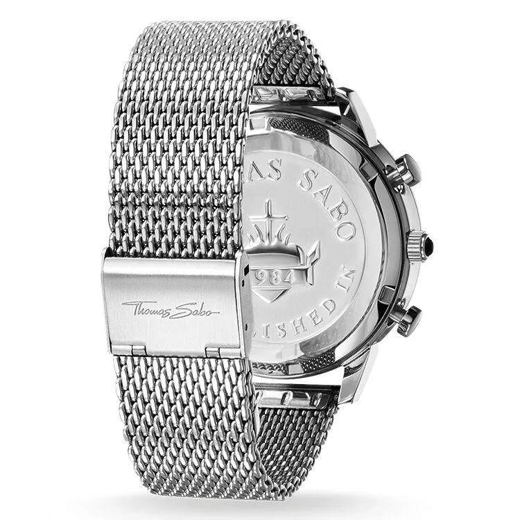 Thomas Sabo Stainless Steel Mesh Black Dial Mens Watch