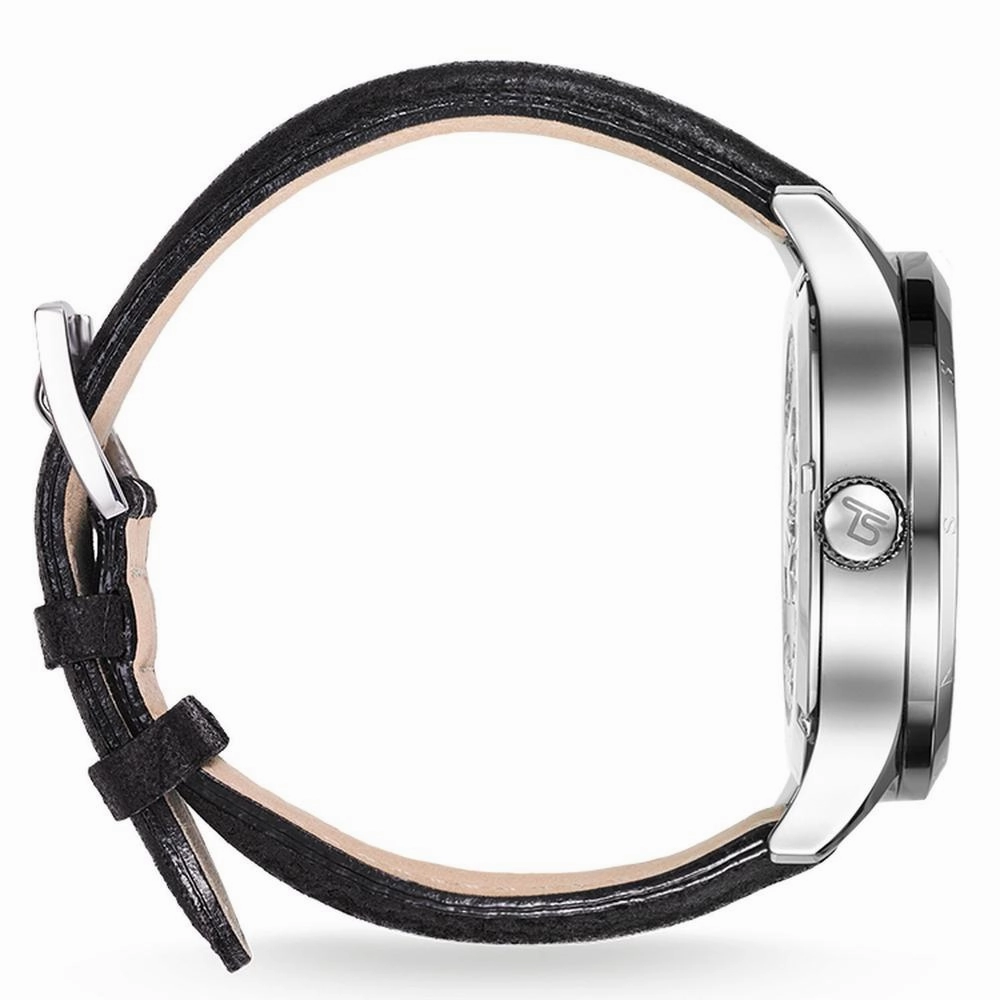 Thomas Sabo Rebel Leather Black Skull Dial Mens Watch