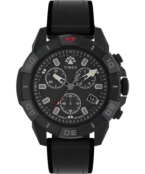 Timex Expedition 42mm Leather Black Dial Watch TW2W16000