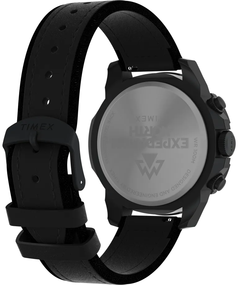 Timex Expedition 42mm Leather Black Dial Watch TW2W16000