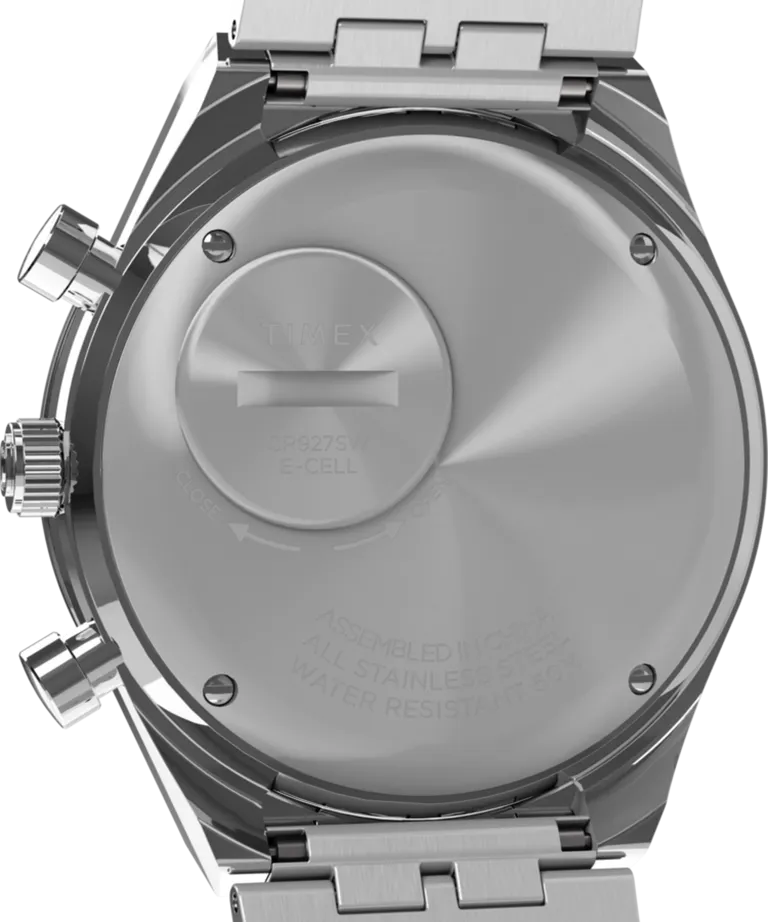 Timex Q Chronograph Stainless Steel Black Dial Watch TW2V42600