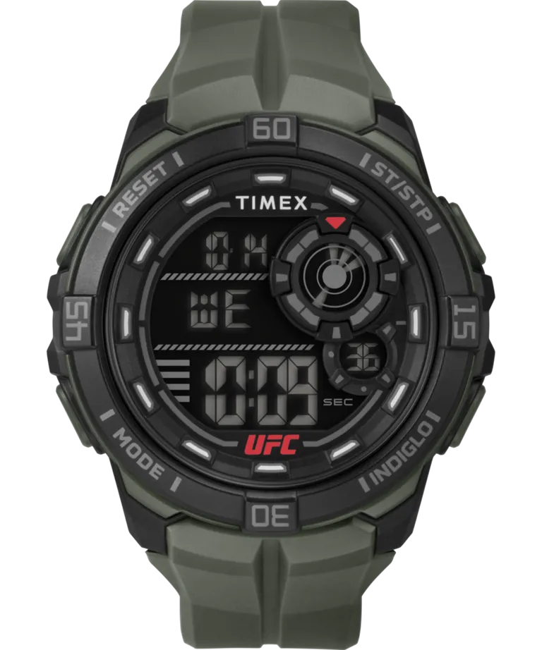 Timex UFC Rush 52mm PU Olive Green Strap Men's Watch TW5M59400