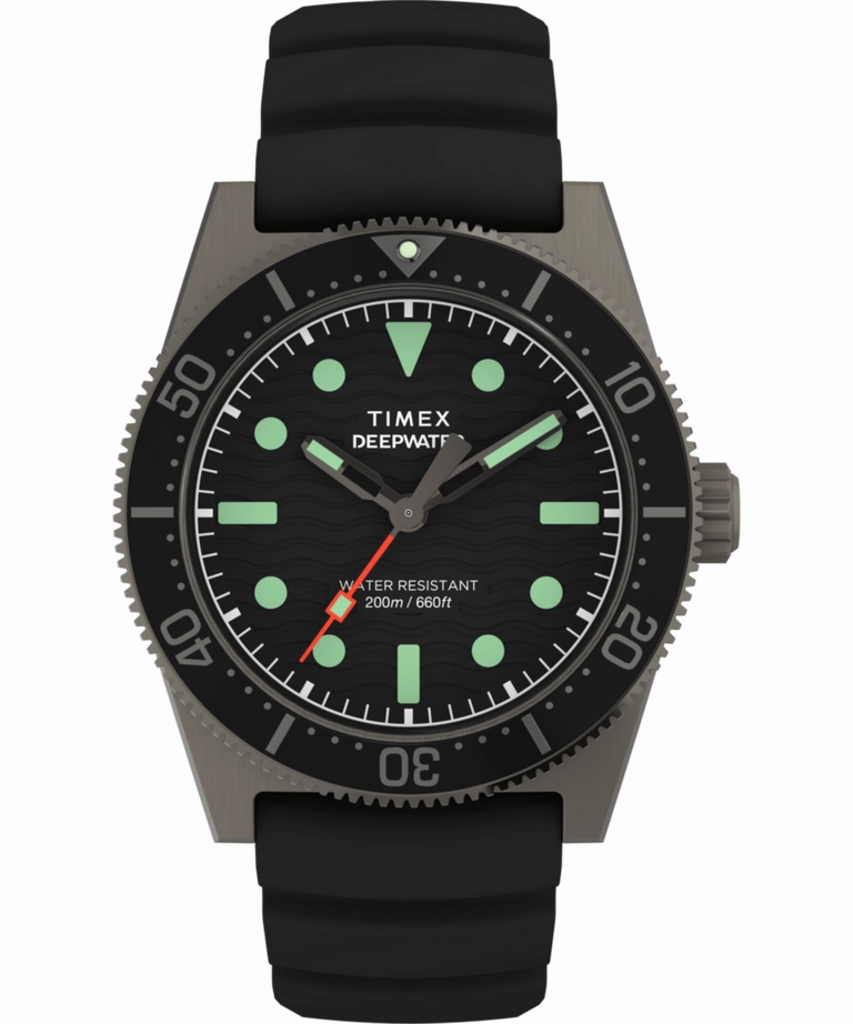 Timex Deepwater Reef 200M 41mm Black Rubber Strap Watch TW2W74700