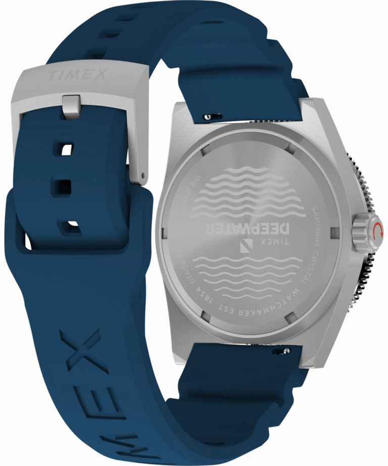 Timex Deepwater Reef 200M 41mm Blue Rubber Strap Watch TW2W74600