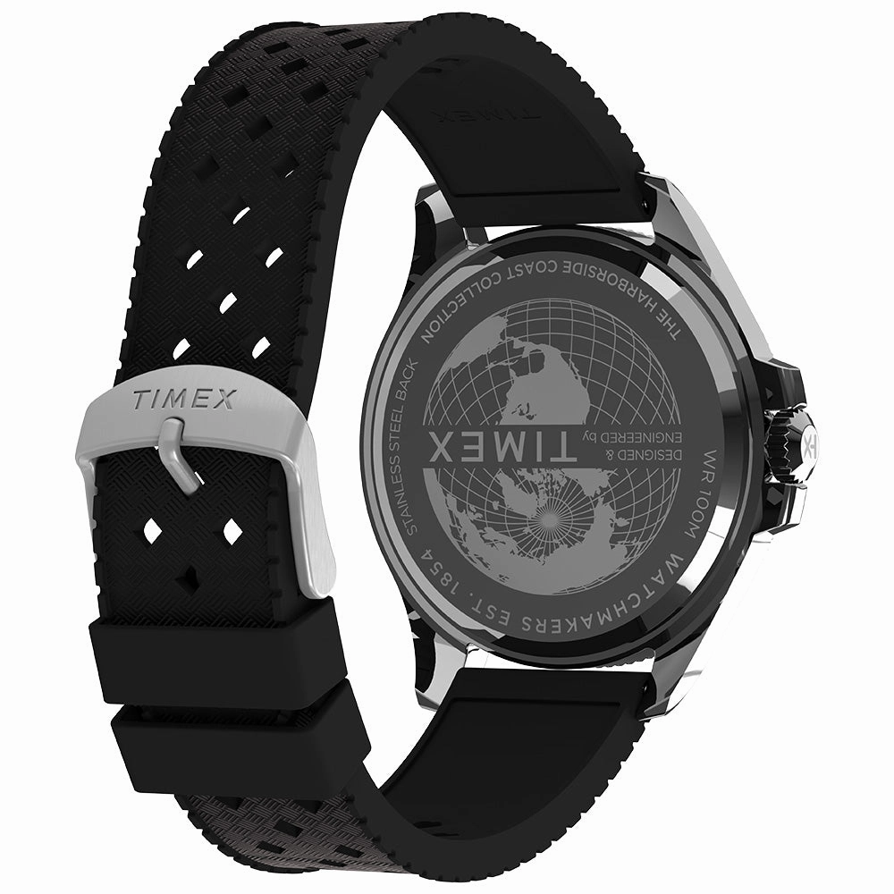 Timex Harborside Black Rubber Band Mens Watch TW2Y09200