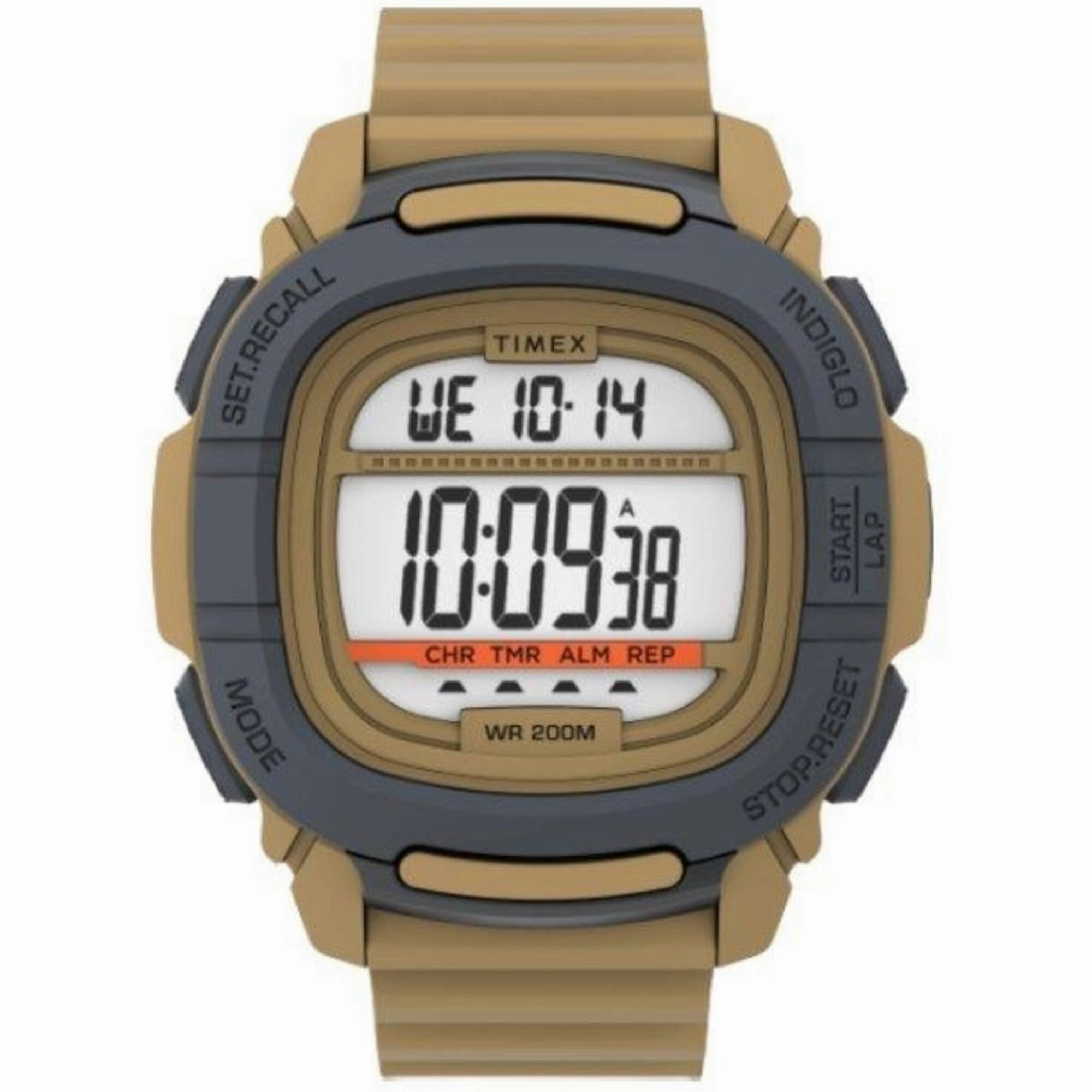 Timex Men's Digital Watch - Command White and Beige Dial Shock Resistant | TW5M35900