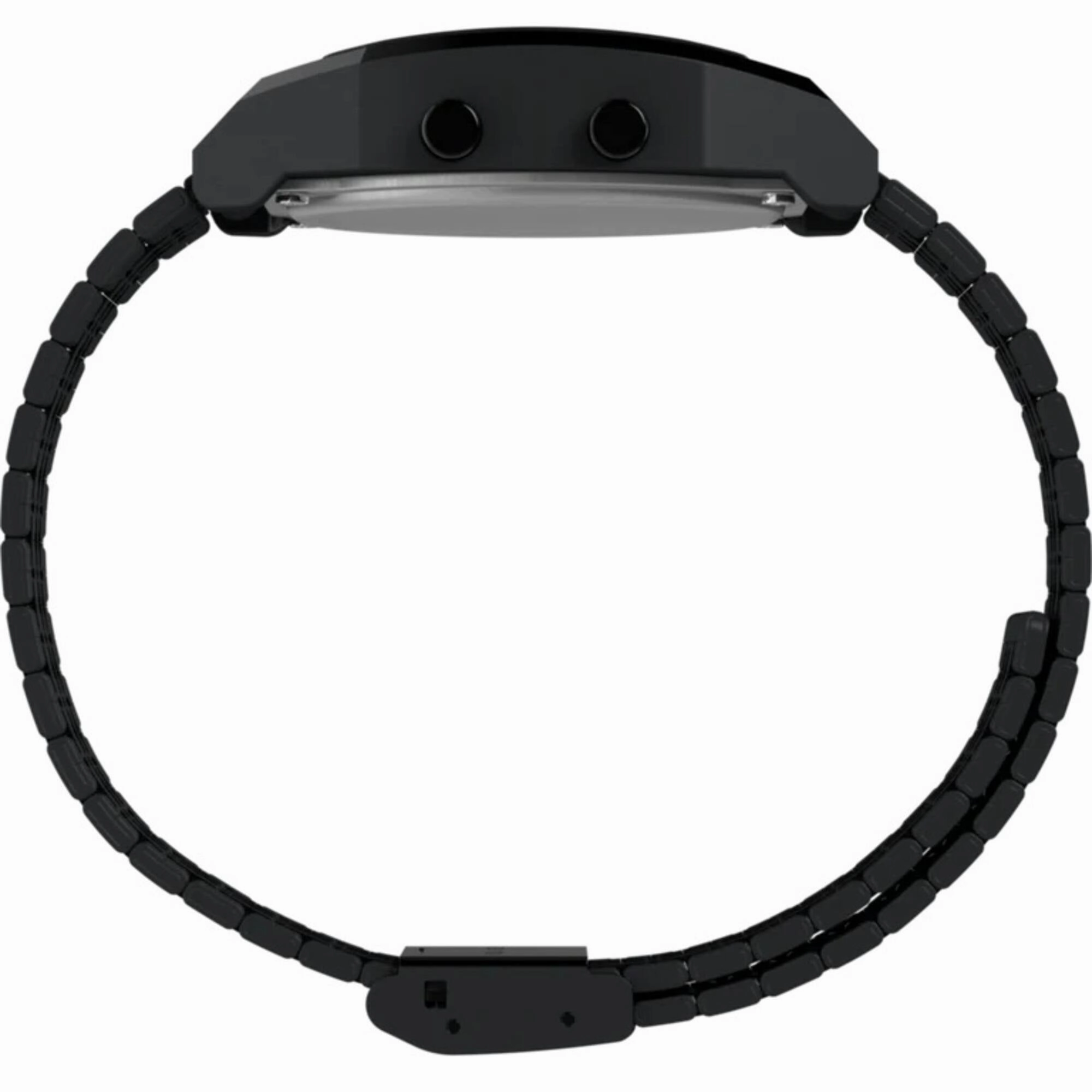 Timex Men's Watch - T80 Grey Digital Dial Black Stainless Steel Bracelet | TW2W91600