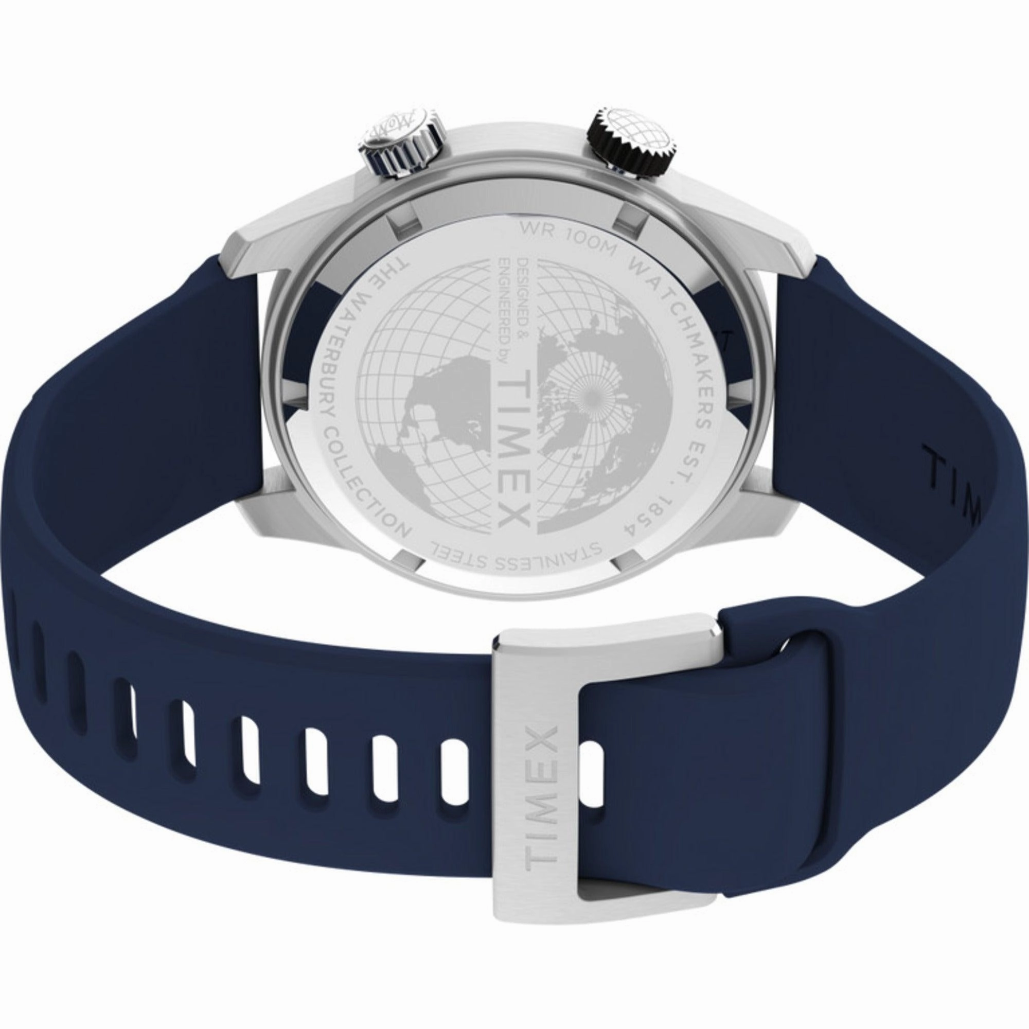 Timex Men's Watch - The Waterbury Quartz Black and Red Dial Rubber Strap | TW2V73500