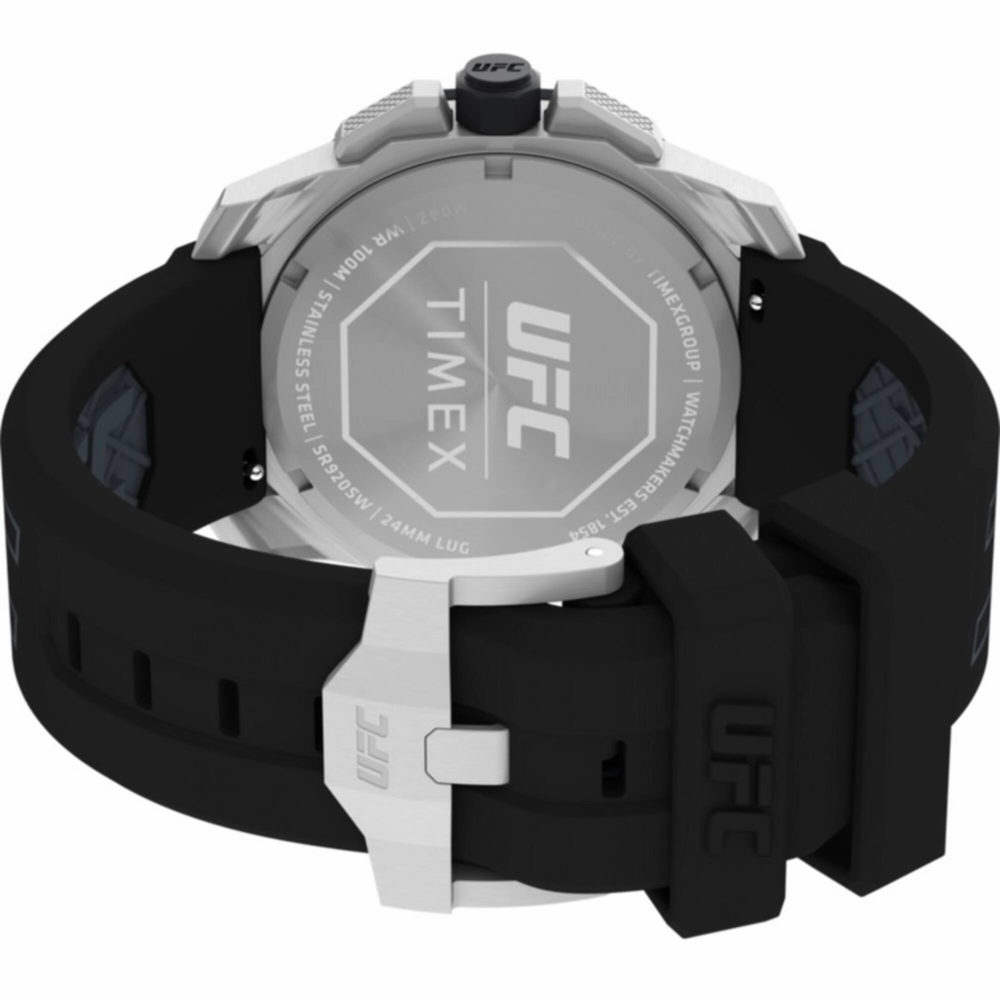 Timex Men's Watch - UFC Icon Quartz Chronograph Black Dial Silicone Strap | TW2V58600