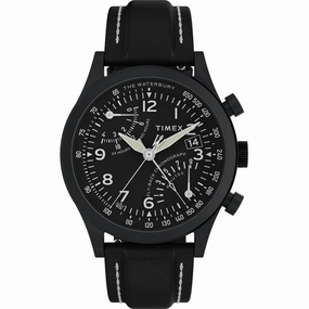 Timex Men's Watch - Waterbury Traditional Fly Back Chrono Black Strap | TW2W48000VQ