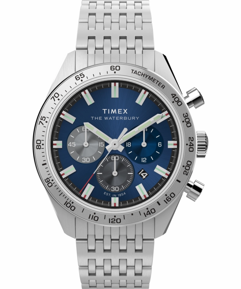 Timex Waterbury Chronograph Stainless Steel Watch TW2Y18500