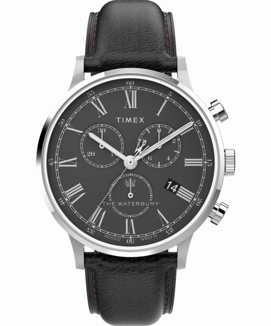 Timex Waterbury Classic Chronograph 40mm Leather Strap Men's Watch TW2U88300
