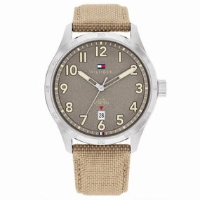 Tommy Hilfiger Beige Fabric Strap Mens Watch 1710561