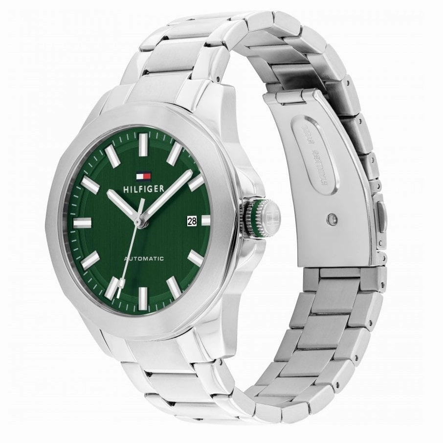 Tommy Hilfiger Green Dial Stainless Steel Automatic Mens Watch 1710694