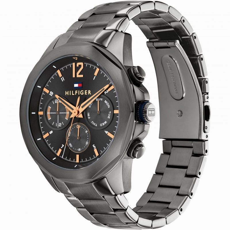 Tommy Hilfiger Mens Gunmetal Grey IP Stainless Steel Watch 1792061