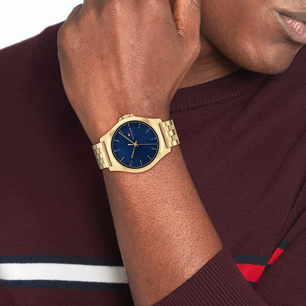 Tommy Hilfiger Yellow Gold Plated Mens Watch 1710546
