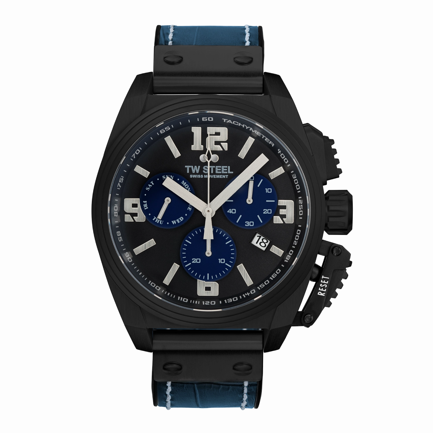 TW Steel Canteen 46MM Chronograph Blue Dial Mens Watch TW1117