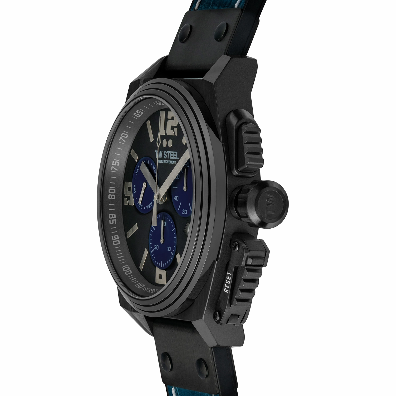 TW Steel Canteen 46MM Chronograph Blue Dial Mens Watch TW1117