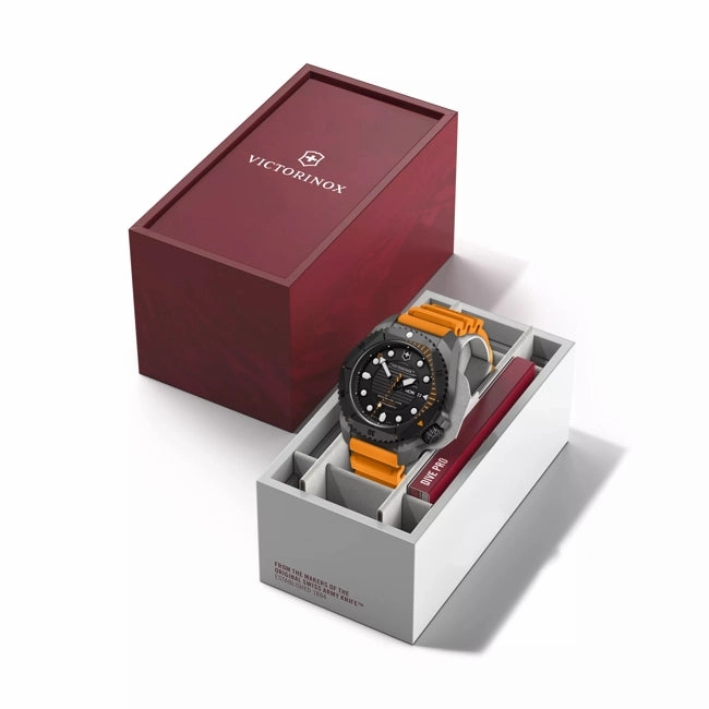Victorinox Dive Pro Automatic Orange Rubber Black Dial Watch 241996