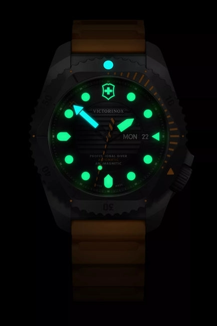 Victorinox Dive Pro Automatic Orange Rubber Black Dial Watch 241996