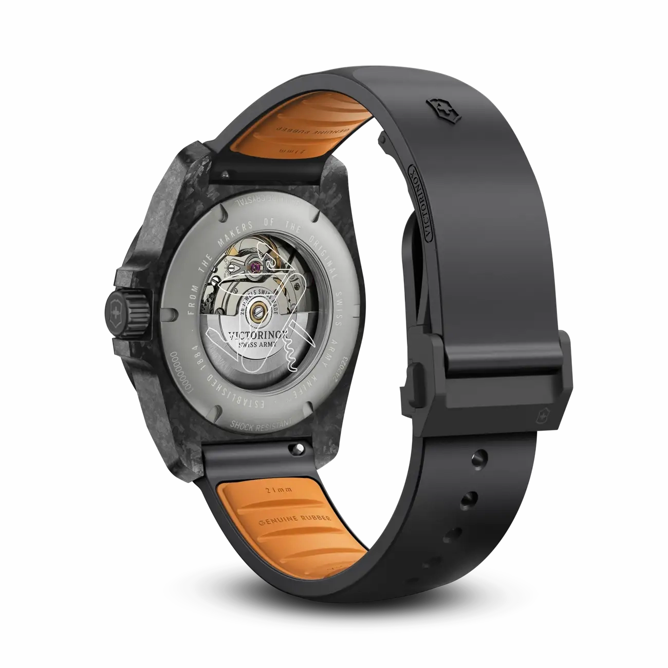 Victorinox I.N.O.X Automatic 41mm Set Black Rubber Black Dial Carbon Case Watch 242023.1