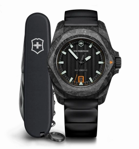 Victorinox I.N.O.X Automatic 41mm Set Black Rubber Black Dial Carbon Case Watch 242023.1