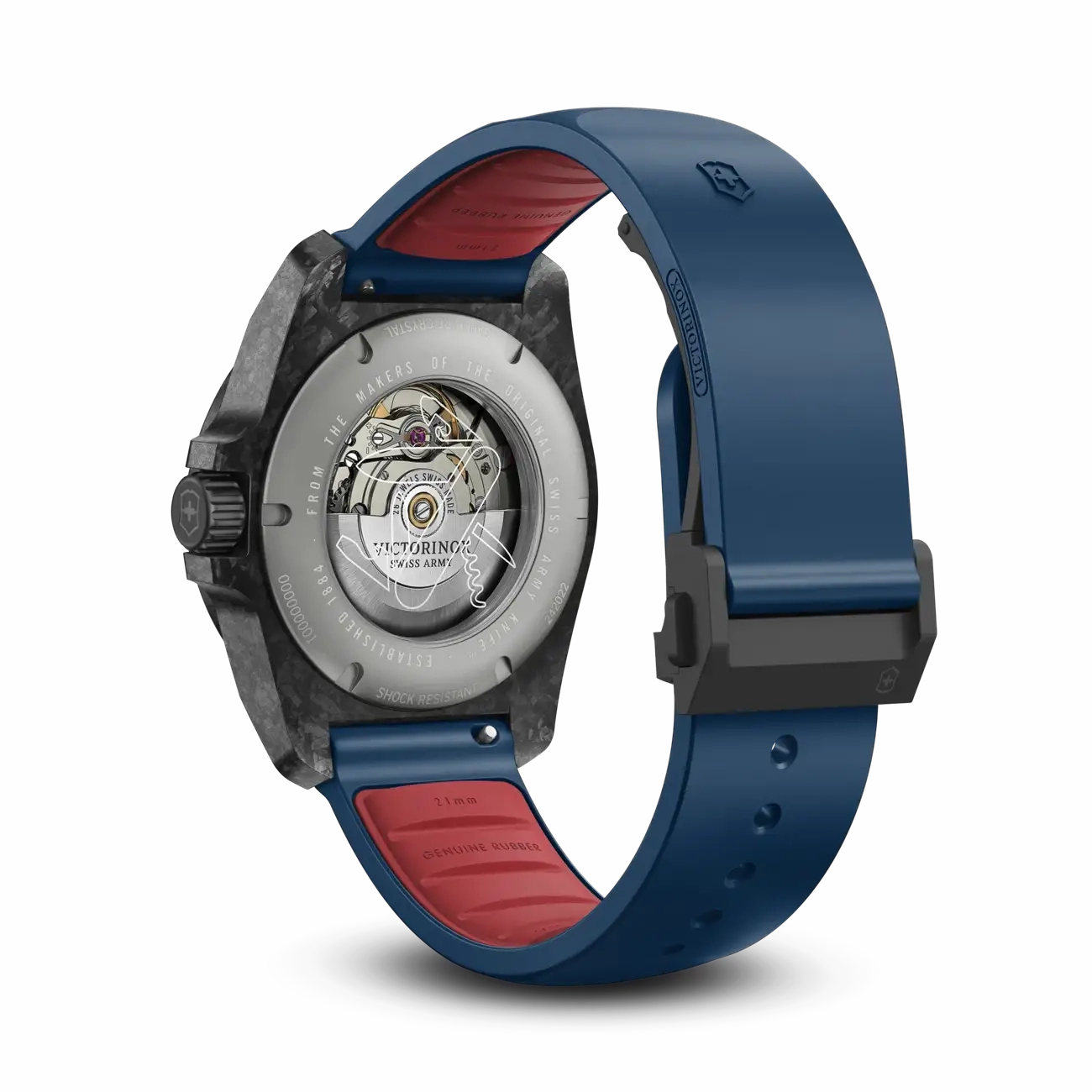 Victorinox I.N.O.X Automatic 41mm Set Blue Rubber Blue Dial Carbon Case Watch 242022.1