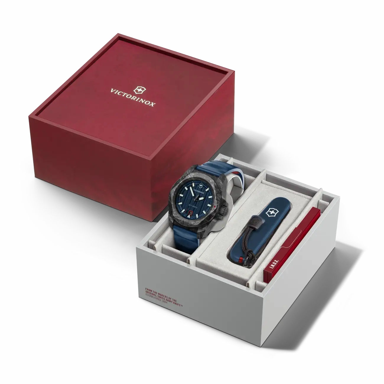Victorinox I.N.O.X Automatic 41mm Set Blue Rubber Blue Dial Carbon Case Watch 242022.1