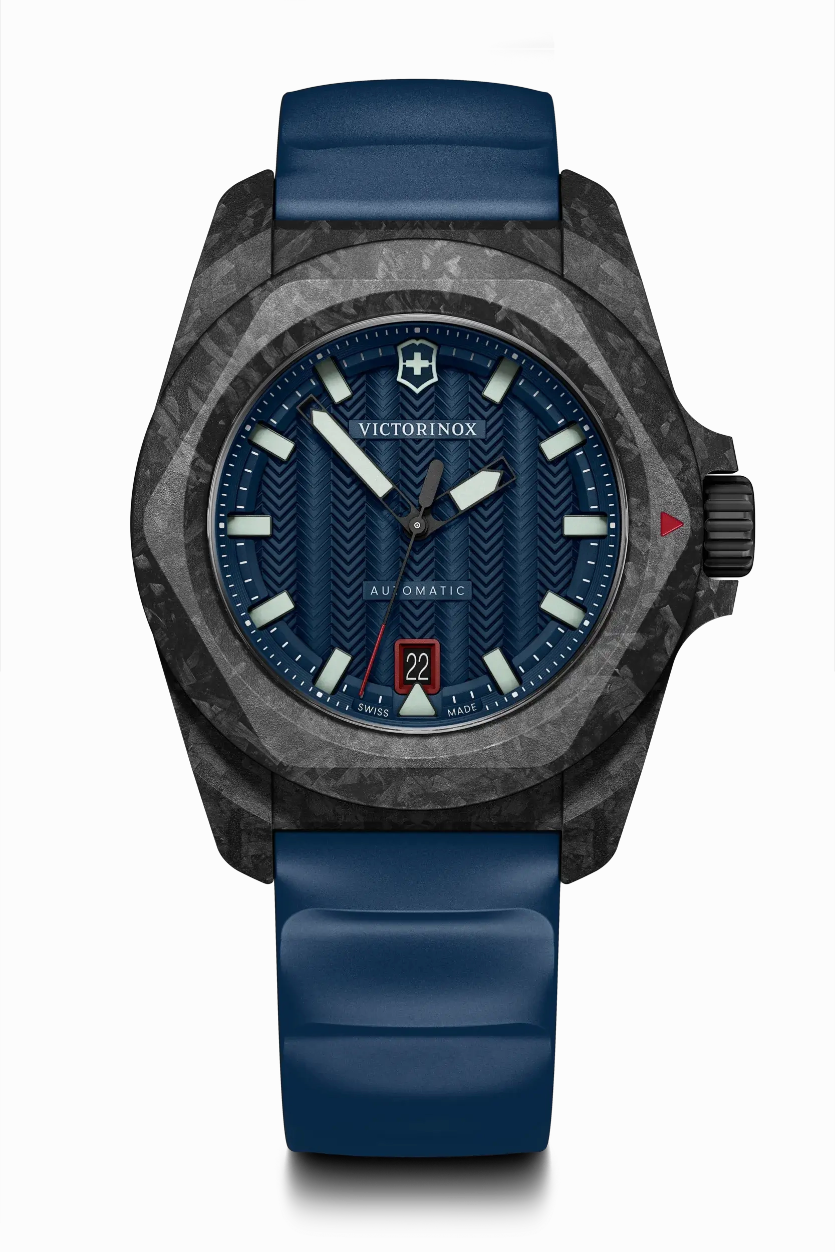 Victorinox I.N.O.X Automatic 41mm Set Blue Rubber Blue Dial Carbon Case Watch 242022.1