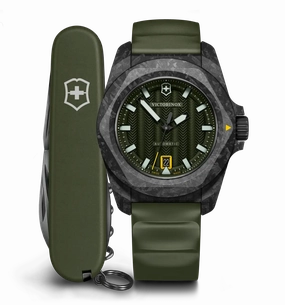 Victorinox I.N.O.X Automatic 41mm Set Green Rubber Green Dial Carbon Case Watch 242021.1