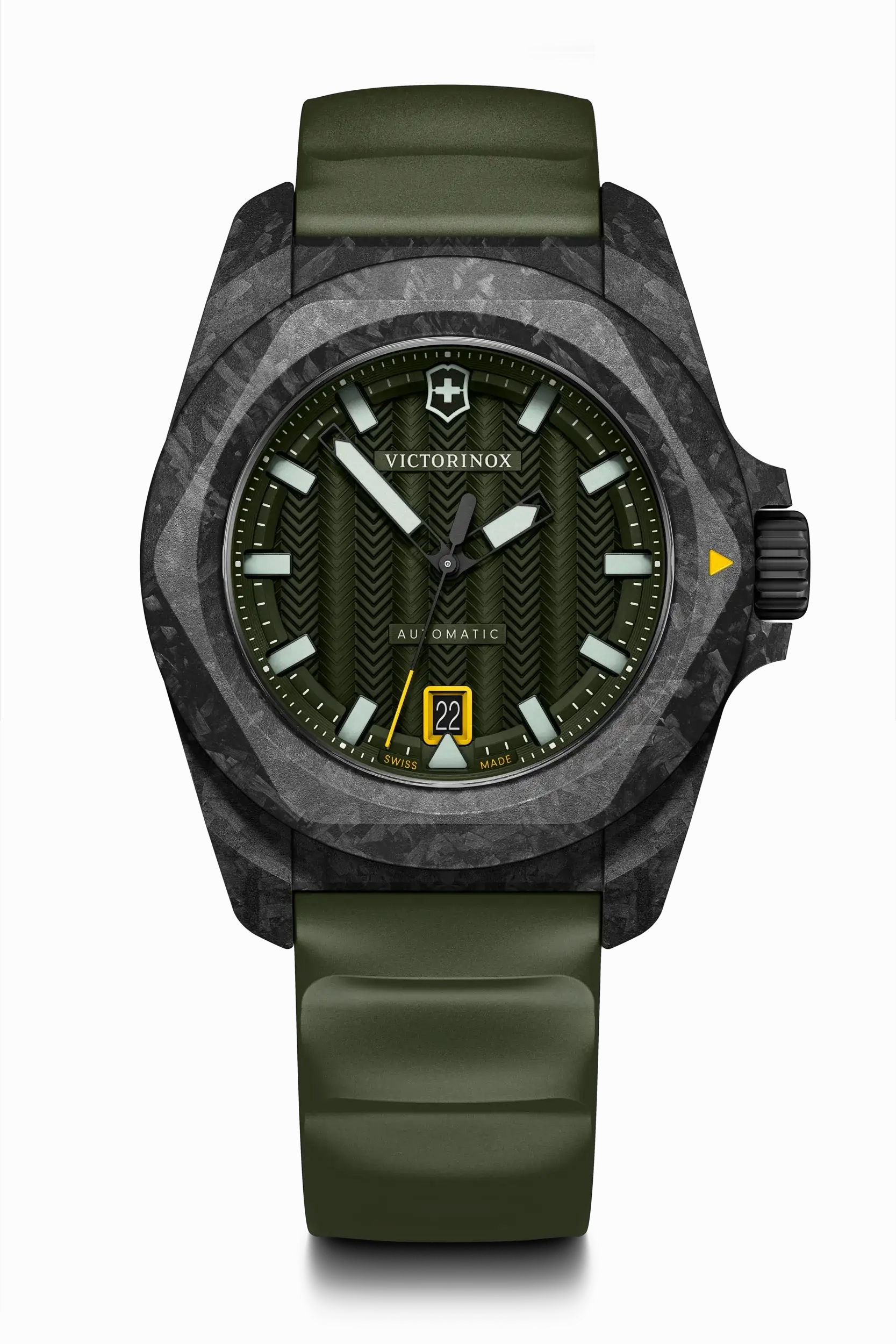Victorinox I.N.O.X Automatic 41mm Set Green Rubber Green Dial Carbon Case Watch 242021.1