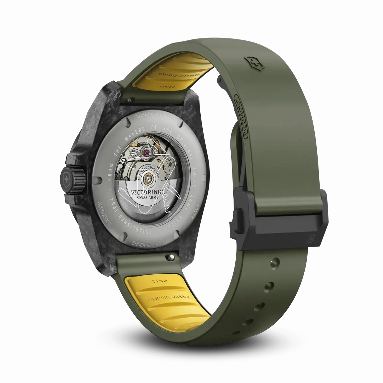 Victorinox I.N.O.X Automatic 41mm Set Green Rubber Green Dial Carbon Case Watch 242021.1