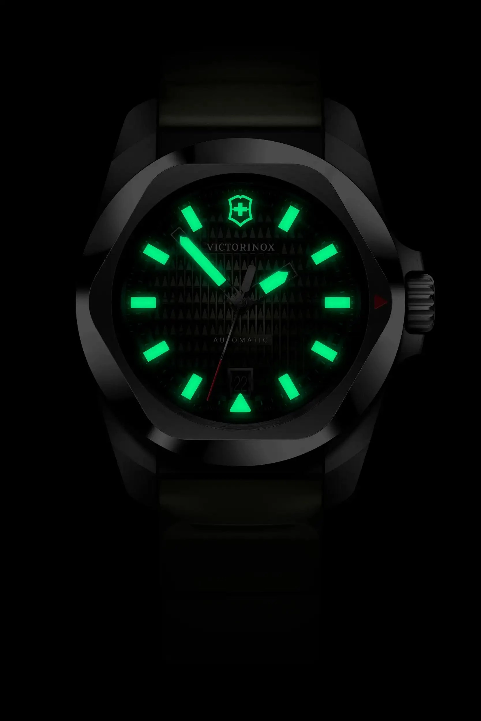 Victorinox I.N.O.X Automatic 41mm Set Green Rubber Green Dial Watch 242017.1