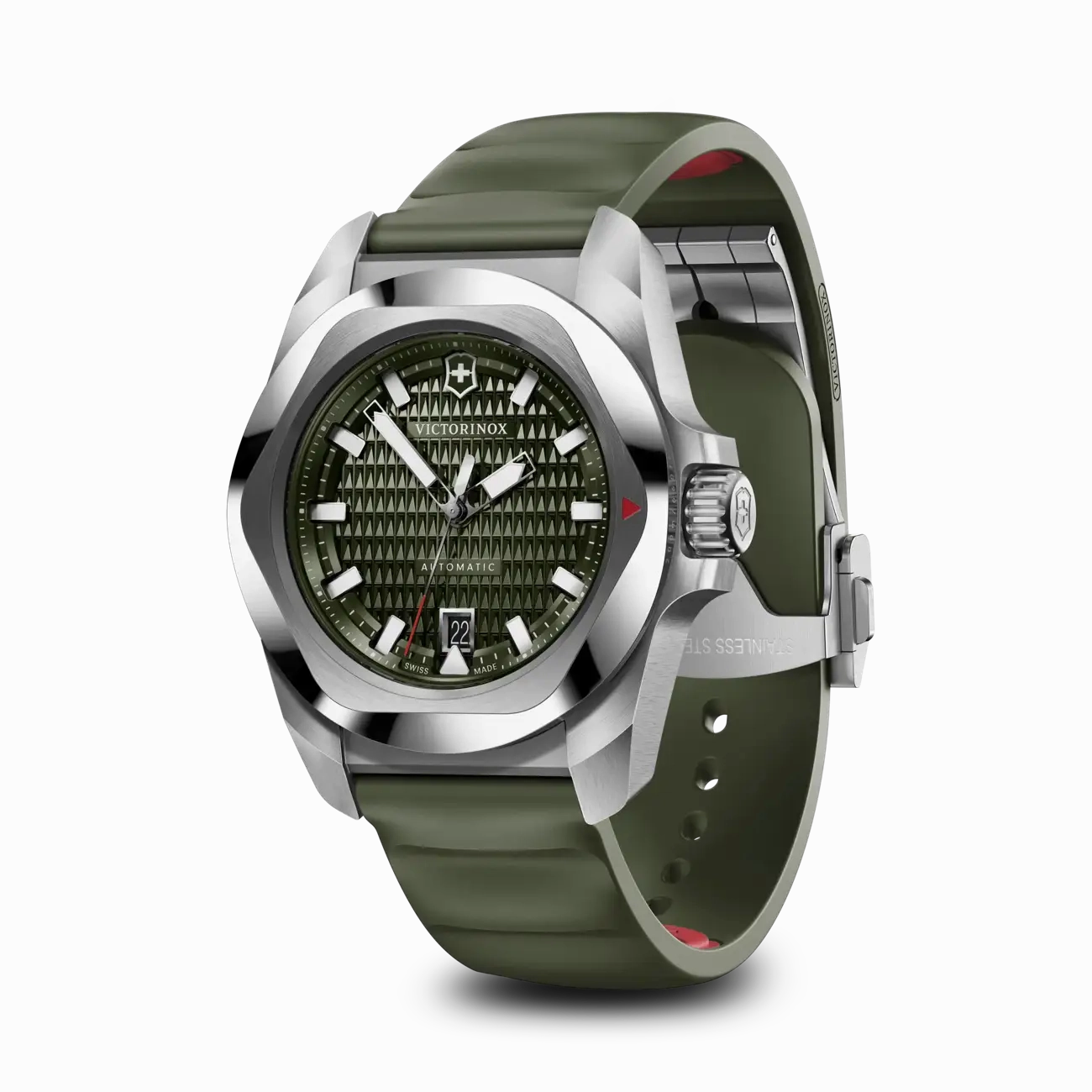 Victorinox I.N.O.X Automatic 41mm Set Green Rubber Green Dial Watch 242017.1