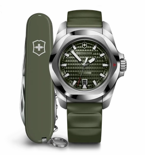Victorinox I.N.O.X Automatic 41mm Set Green Rubber Green Dial Watch 242017.1